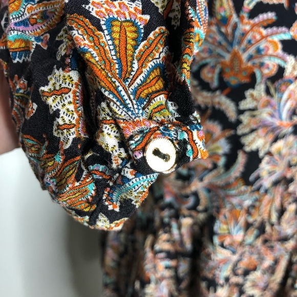 Zara Paisley Long Sleeve Mini Dress with Pockets - Picture 3 of 8